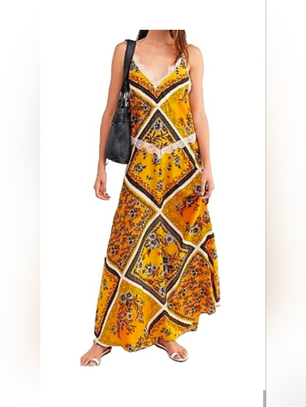 FREE PEOPLE Stevie Printed Maxi Slip Dress NWOT